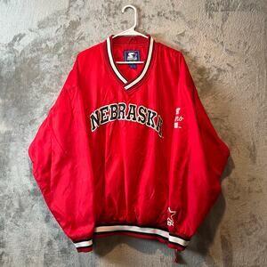 Vintage Nebraska Cornhuskers Starter Windbreaker Jacket Red Mens Size XL